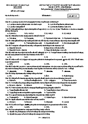 Đề thi thử Tốt nghiệp THPT môn Sinh học - Mã đề 212 - Năm học 2020-2021 - Sở giáo dục và đào tạo Bắc Ninh (Có đáp án)